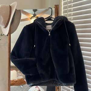 Navy fur jacket